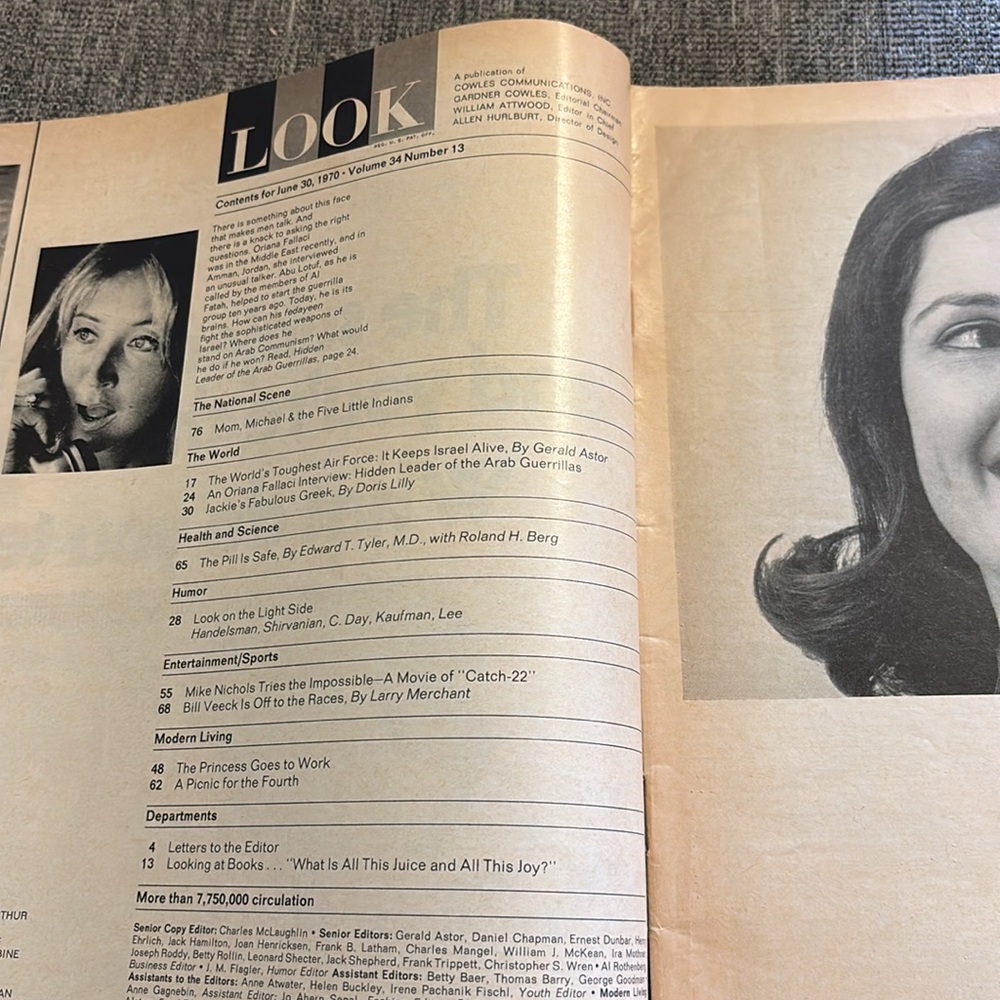 LOOK Magazine June 30 1970 ONASSIS MIKE NICHOLS CATCH-22 ISRAEL - Picture 5 of 11